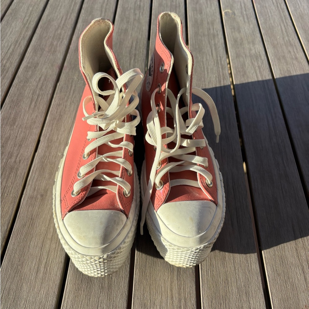 Converse platform leather Allstate sneakers.